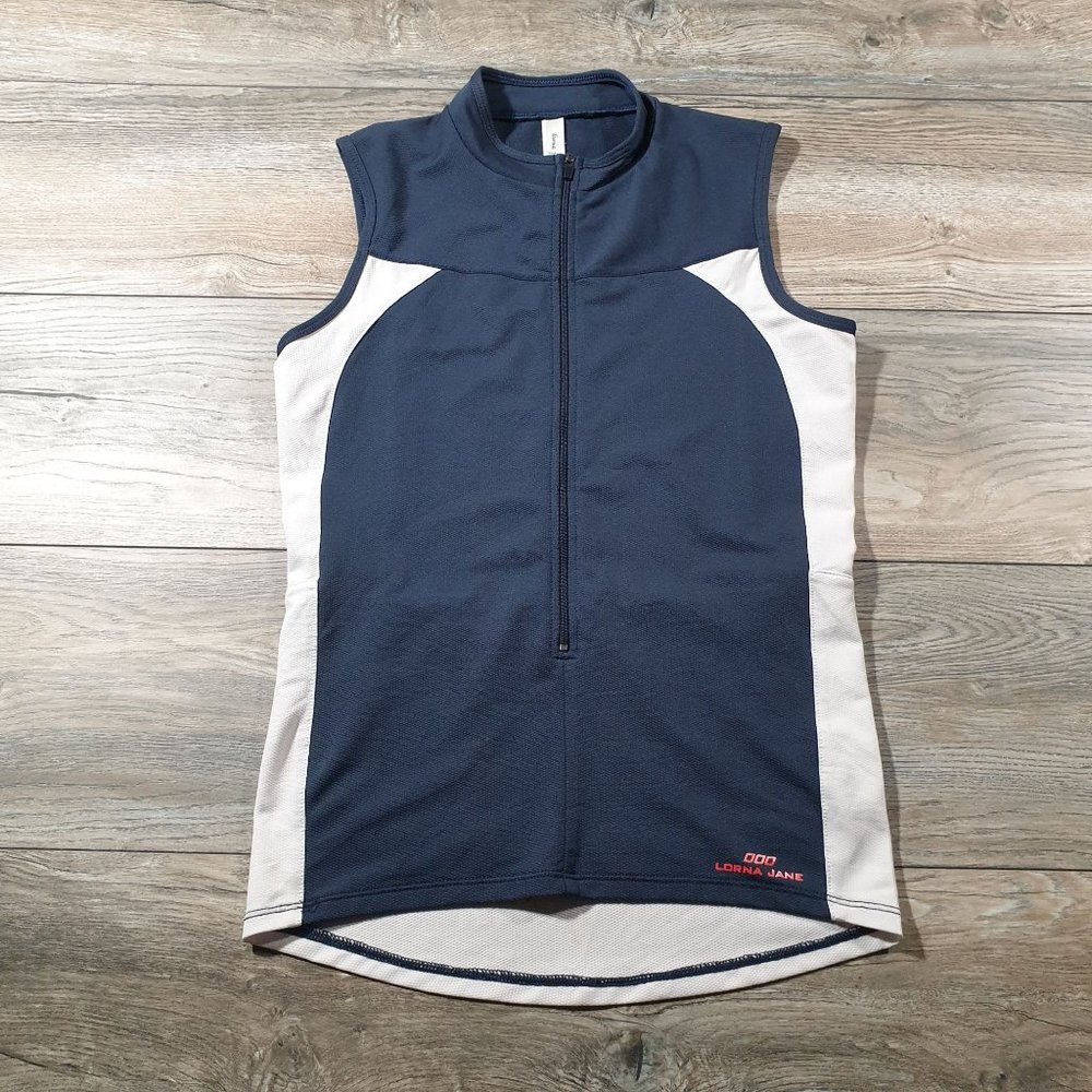 Lorna Jane Active Womens XS Cycling Jersey Shirt Road Bicycle Racing Tour Navy